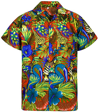 V.H.O. Funky Hawaiian Shirt, Jungle, Arancione, S