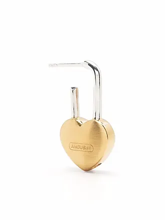 Ambush Fire heart-padlock Earrings - Red