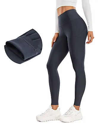 cRZ YOgA Thermal Fleece Lined Leggings Women 28 - Winter Warm Workout  Hiking Pants High Waisted Yoga Tights Full Length Navy X-Large 