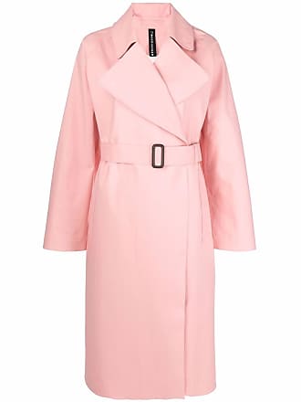 Trench Coat Pink Bonded Technical Cotton