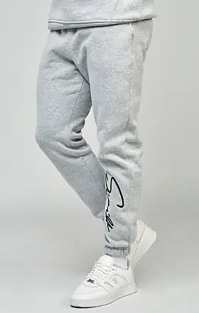 Tapered-Fit Grey Zebra Logo Cotton Sweatpants