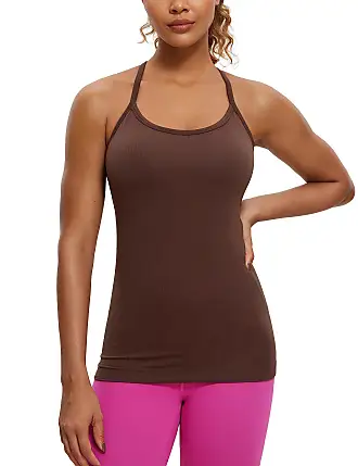 CRZ YOGA Womens V Neck Workout Tank Tops with Built in Bras