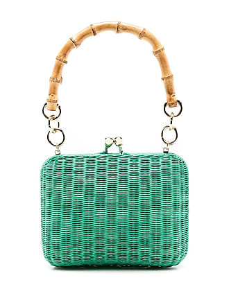 Serpui Lolita Feather Wicker Purse (Blue)