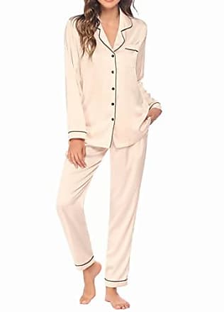 Balancora Damen Schlafanzug Zweiteiliger Pyjama Set Larmshirt & Hosen Nachtwäsche Loungewear Sleepwear Hausanzug für Frauen S-XXL