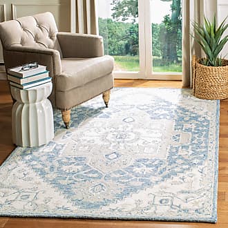 Safavieh Micro-Loop Collection 3 x 5 BlueIvory MLP503M Handmade Shabby Chic Medallion Premium Wool Entryway Living Room Foyer Bedroom Accent Rug