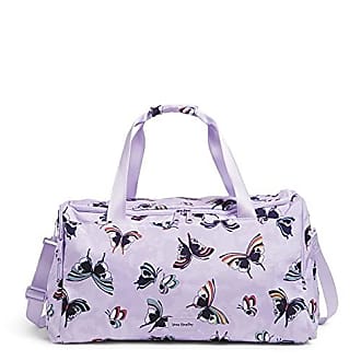 Ladies Blue & Pink Flamingo Print Medium Weekender Canvas Bag Holdall 
