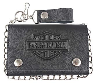 Harley-Davidson Men's Embossed B&S Tall Trucker Biker Wallet, Black  XML3508-BLK