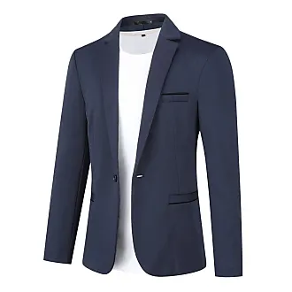 Giacca uomo slim fit blu scuro elegante casual Blazer cotone 100