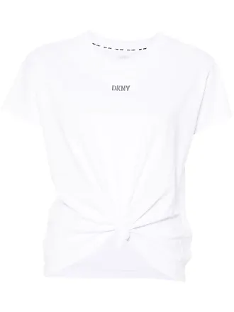 DKNY Sport T Shirt Womens Size L Black Sleeveless Crew Neck Knot