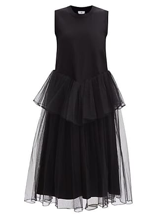 Comme Des Garçons Lace-up Cotton Pinafore Midi Dress - Womens - Black