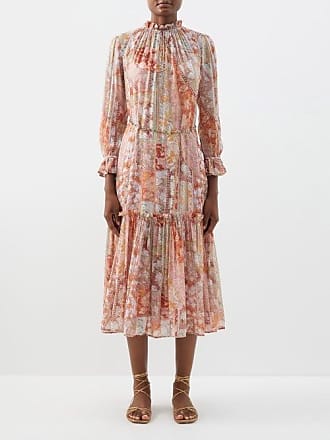 Zimmermann Kaleidoscope Floral-print Chiffon Midi Dress - Womens - Red Multi