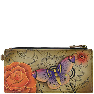  Anna by Anuschka Women's Hand Painted Genuine Leather Multi  Pocket Wallet - Birds in Paradise : Clothing, Shoes & Jewelry