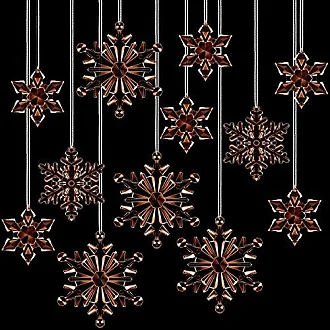 Blulu 3 Piece Winter Snowflake Decorations White Standing Wooden Snowflakes  Christmas Snow Flakes Decorating Tabletop Wooden Snowflakes Decor for Home