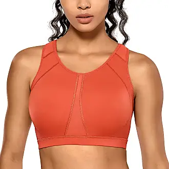 SYROKAN High Impact Sports Bras for Women Underwire High Support Racerback  No Bounce Workout Fitness Gym Umber 38D