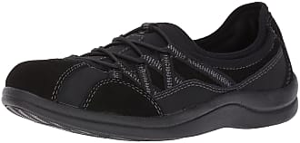 Easy Street Womens Laurel Flat, Black Leather/Suede Leather, 7.5 N US