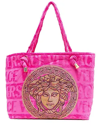 Versace Women's Blush Pink Leather Tote Shoulder Handbag Bag
