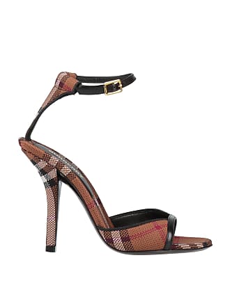 Burberry Rose 100mm Shearling Velvet Sandals