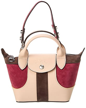 Longchamp X-small Le Pliage Cuir Convertible Top Handle Bag in Red