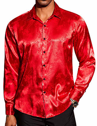 Satin Formal Men's Printed Shirt, Full or Long sleeves