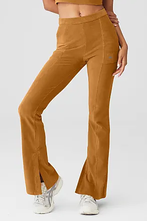 Alo Yoga  Cashmere Ribbed High-Waist Winter Dream Flare Pants in