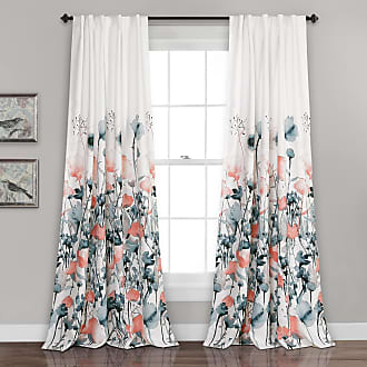 Lush Decor Leah Floral Curtains Room Darkening Window Panel Set for Living Room, 
