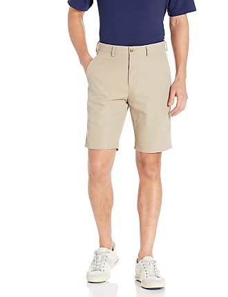 Louis Raphael Mens Flat Front Performance Soil Wicking Golf Short, Khaki, 40W