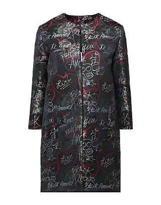 Philipp Plein crystal-embroidered skull coat - Neutrals