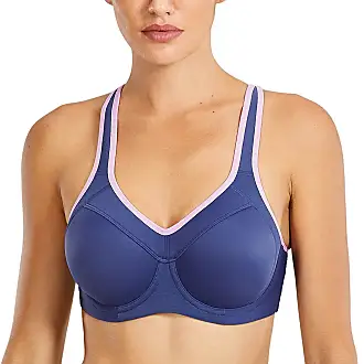 SYROKAN Women's Underwire Firm Support Contour High Impact Sports Bra Navy  38C : : Clothing, Shoes & Accessories