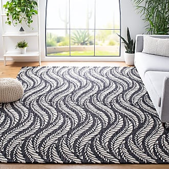 Safavieh Micro-Loop Collection 8 x 10 Charcoal / Ivory MLP170H Handmade Premium Wool Area Rug