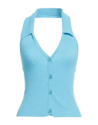 Knitted Sleeveless Top - Blue