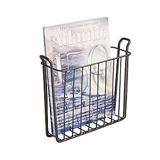 Metal Catalogue Holder Basket A4 Newspaper Stand Relaxdays Wall Mount Magazine Rack Black HxWxD: 40 x 32 x 10 cm 