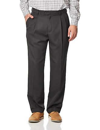 Perry Ellis mens Perry Ellis Mens Classic Fit Elastic Waist Double Pleated (Waist Size 29 - 44 Big & Tal Dress Pants, Castlerock, 36W x 29L US