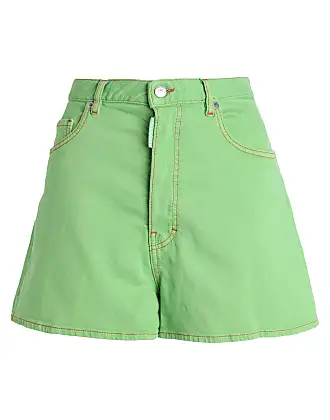 Green best sale denim shorts