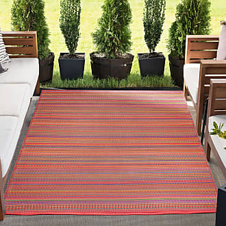 Red Yellow Art Deco Floral Flower Pattern Modern Outdoor Rug 2x3 Waterproof  Washable Boho Patio Deck Porch Large Area Rug Non Slip Cute Outside Carpet