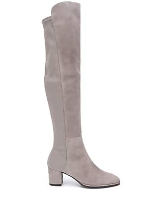 gray suede thigh high boots