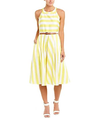 Eliza J Womens Size Fit and Flare Halter Dress (Regular, Petite, Yellow, 18 Plus