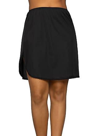 Black Half Slip Size 16/18 Lace Trim 20" inch Length Mini Split Side Underskirt 