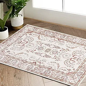 JINCHAN Area Rug 5x7 Persian Rug Pink Vintage Rug Indoor Mat Traditional  Foldable Distressed Thin Rug Retro Accent Rug Floral Print Rug Floor Non  Slip