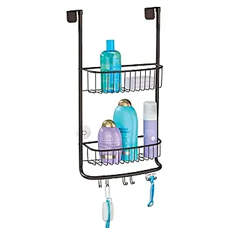 Splash Home Shower Caddy Bathroom Hanging Head Two Basket Organizers Plus  Dish for Storage Shelves for Shampoo, Conditioner and Soap - OIL RUBBED  BRONZE 