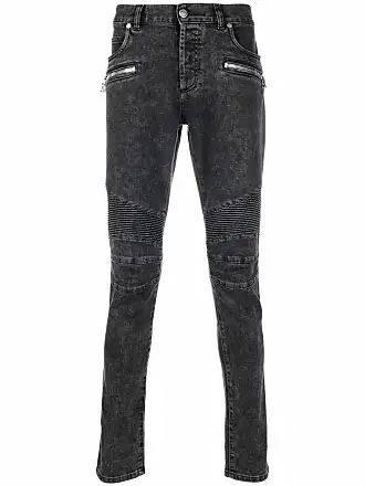 Balmain - Slim-Fit Tapered Panelled Ribbed Coated Cargo Jeans - Black  Balmain