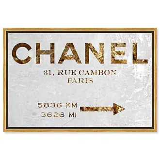  The Oliver Gal Artist Co. Fashion and Glam Contemporary Gold  Frame Canvas Wall Art Parisian Road Sign Living Room Bedroom and Bathroom  Home Decor 45 in x 30 in White and