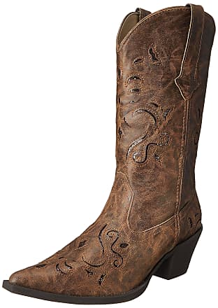 Brown Cowboy Boots Vintage 1980s Roper Taupe Tan Women's size 6 1/2 Schoenen damesschoenen Laarzen Cowboy & Westernlaarzen 