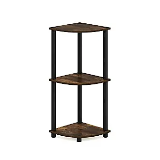 Furinno Turn-N-Tube 5 Tier Wide Shoe Rack, Amber Pine/Black