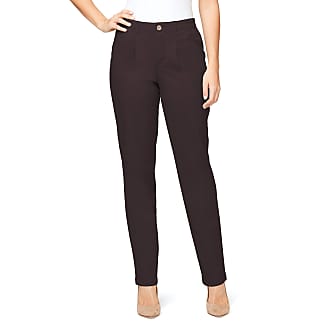 Gloria Vanderbilt Womens Pleat Chino Pants, Coffee Roast, 8 Petite