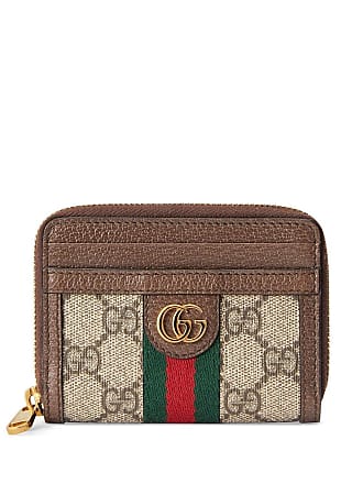 Gucci GG Supreme Ophidia Key Pouch Leather Pouch - Neutrals