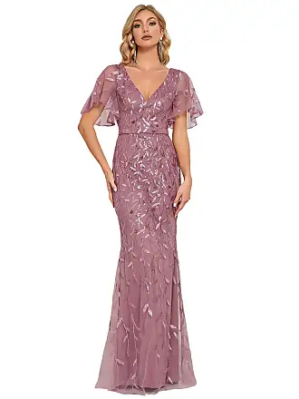 Ever-Pretty Women's Spaghetti Straps V Neck Ruffles Asymmetrical Hem Lace  Prom Dresses Dark Purple 8UK : : Fashion