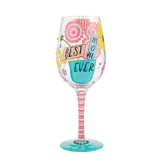 Enesco Designs by Lolita Jersey Girl Hand-Painted Artisan Wine Glass 15 Ounce 