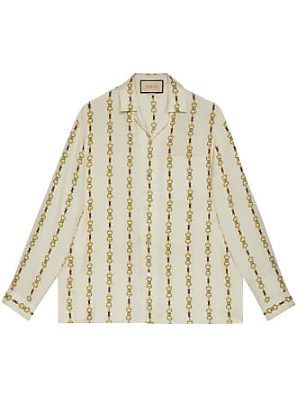 Green Porter print pussy-bow silk-twill blouse, Gucci