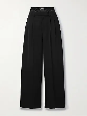 ALEXANDER WANG Chain-embellished ribbed wool-blend flared pants