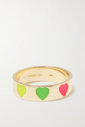 Gold Trippiest heart citrine, enamel & 14kt gold ring, Alison Lou